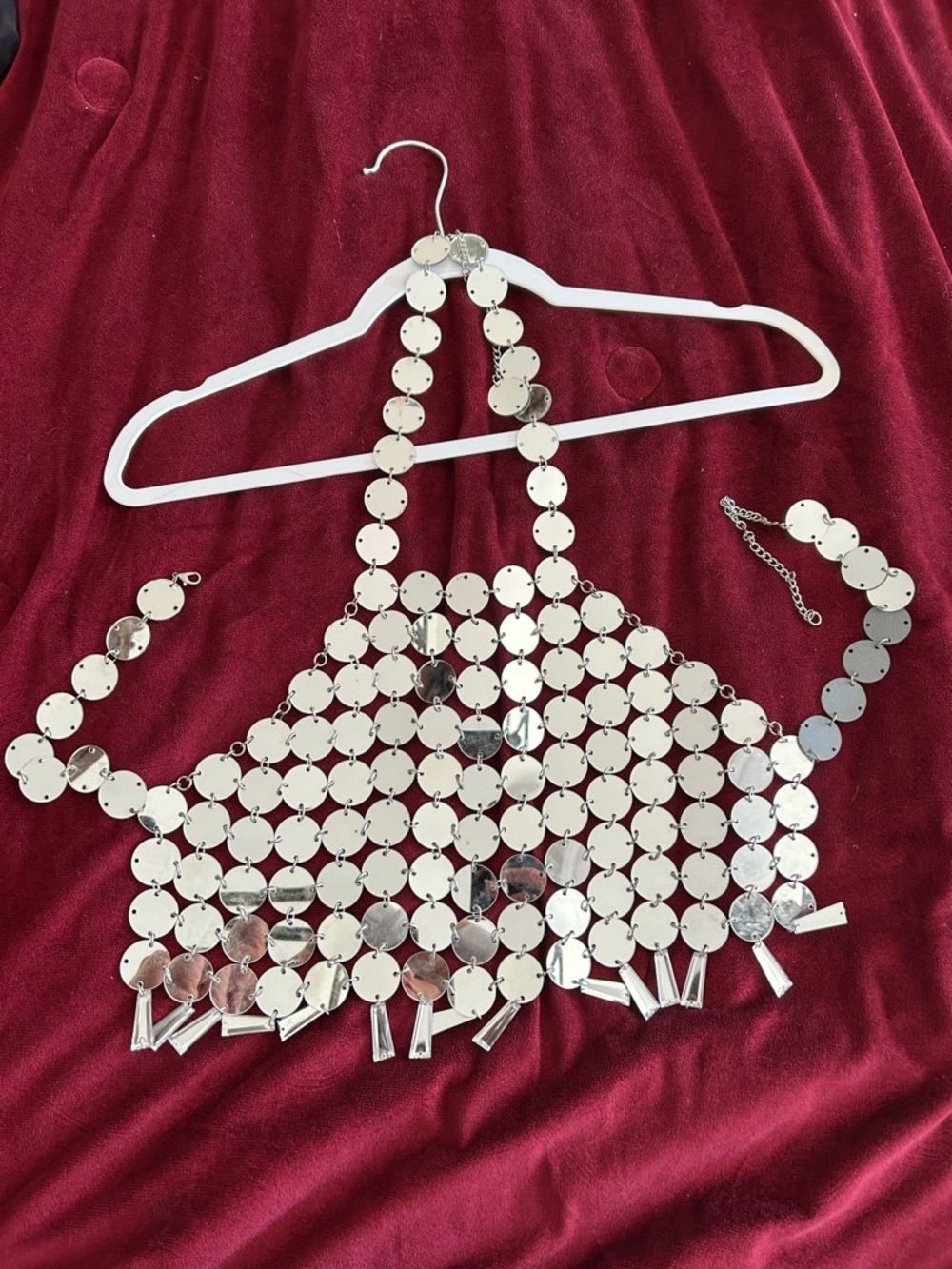 Chainmail/chainlink reflective halter top